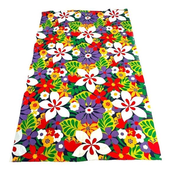 Vtg Concord Fabrics Retro Flower Power Floral Print Hippie Print Boho Kitsch SEE - Picture 2 of 7